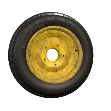 Rendered preview of a yellow and black hard-surface wheel model.